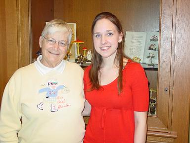 CFUW member Winnie Horton presented the 2010 winner Holly Woodworth with her award.